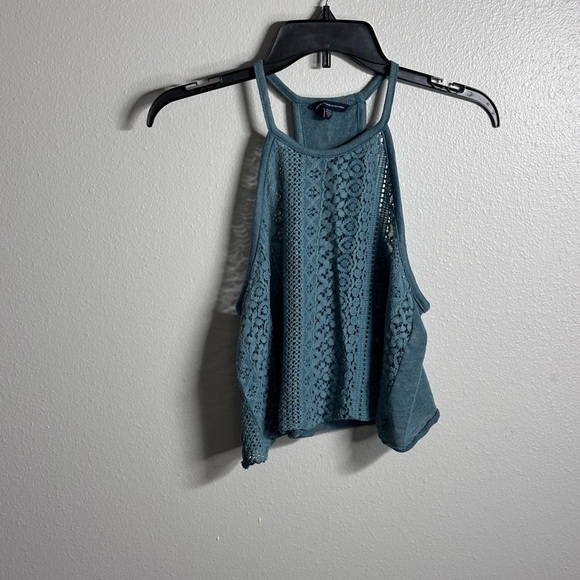 American Eagle Outfitters Tops - American eagle‎ Women Halter Neck blue Crop top size small